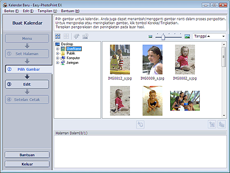 gambar: Layar Pilih Gambar untuk Kalendar