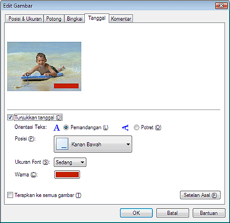 gambar: Kotak dialog Edit Gambar tab Tanggal