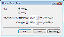 gambar:Kotak dialog Ukuran Kertas Serasi