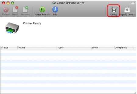 그림: Mac OS X v.10.5.x의 [Print Queue]